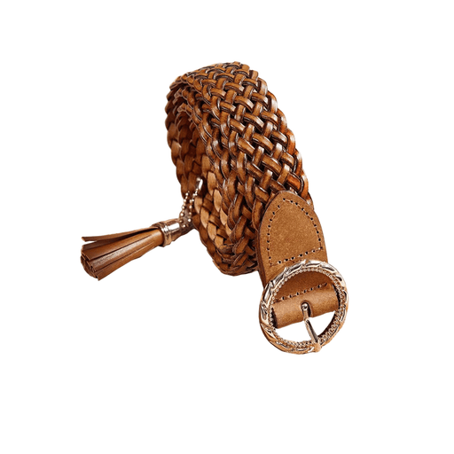 Durable Braided Leather Belt For Women, Kara Model