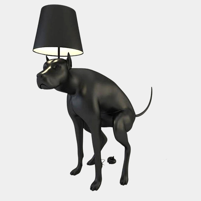 Simple Art Resin Cloth Cover Big Dog LED Floor Lamp