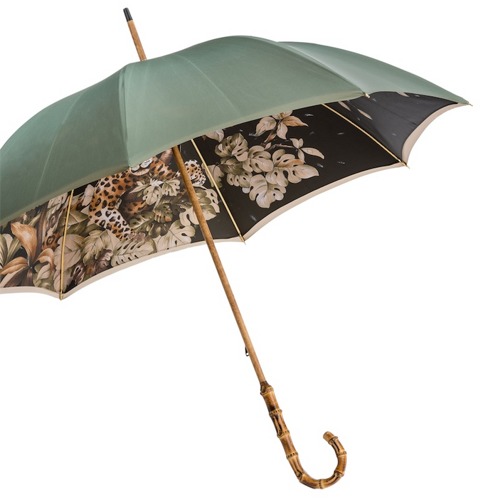 minimalist green bamboo double layer umbrella - chic