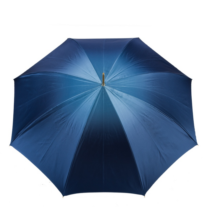 Brown Handle Navy Bridles Double Cloth Umbrella