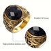 Vintage Stainless Steel Signet Ring with Glass Inlay