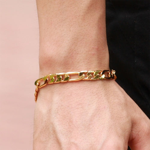 Figaro Bracelet – 18K Gold Coated, 5mm Sterling Silver