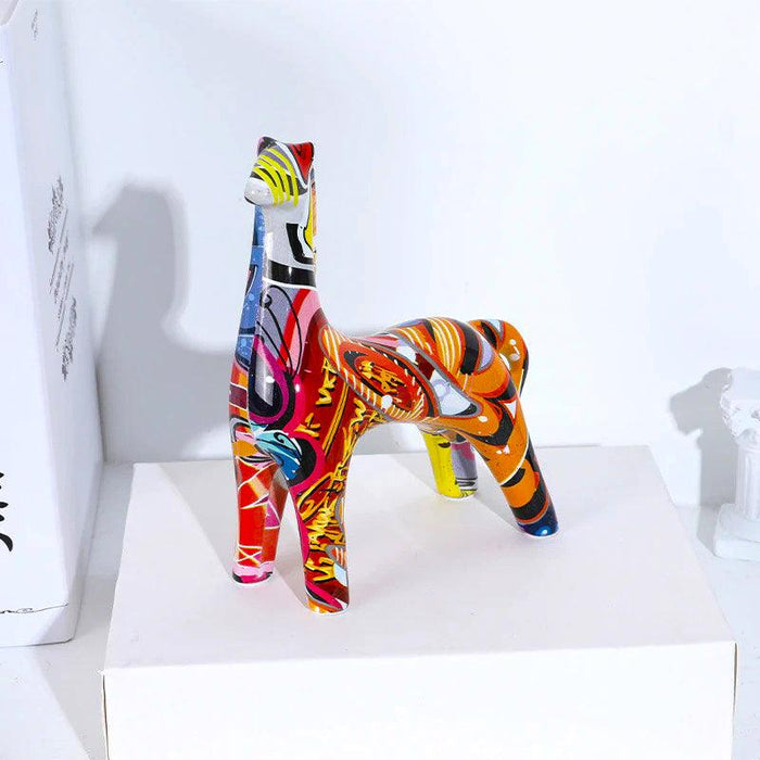 Painted Llama Statue (Pair)