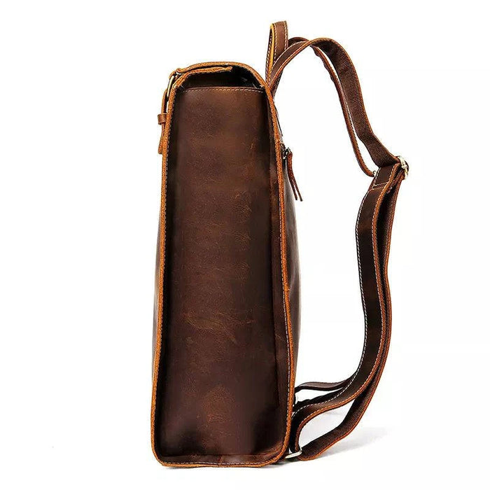 Unique Vintage Style Leather Backpack for Men