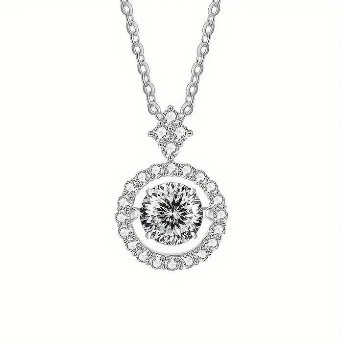Adjustable 925 Sterling Silver Moissanite Pendant Necklace – Perfect for Women