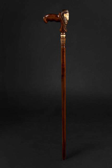 Egyptian Sphinx Walking Cane, Antique Walking Stick Ergonomic Handle