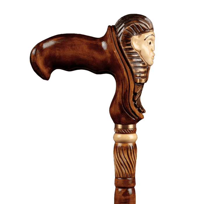 Egyptian Sphinx Walking Cane, Antique Walking Stick Ergonomic Handle