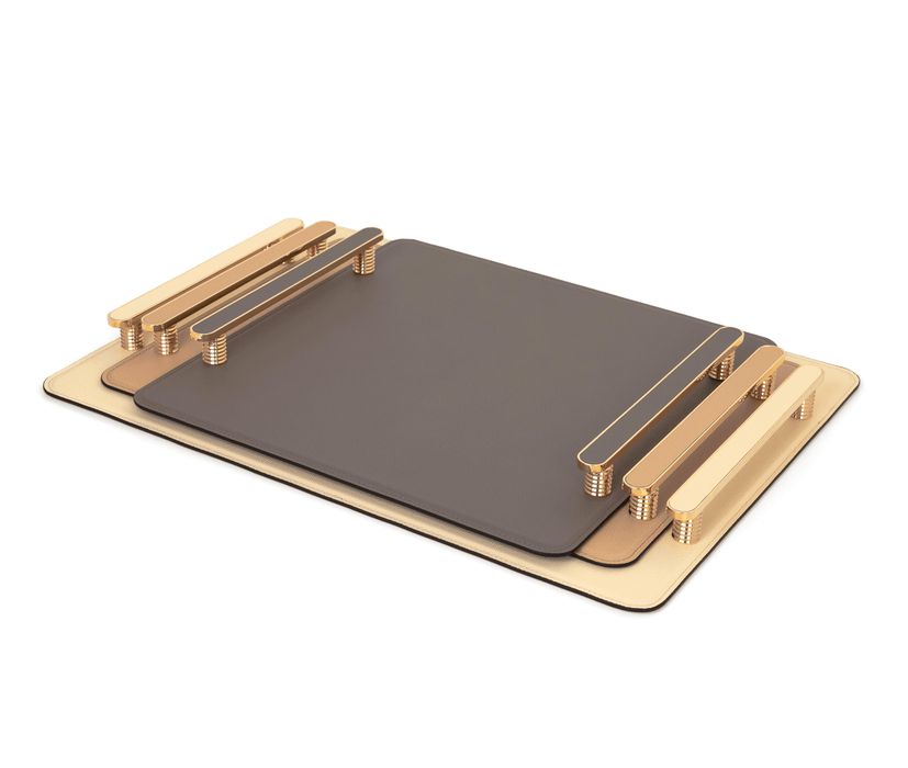 Elegant Aluminium Composite Venaria Tray with Linear Metal Handle