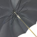 Elegant Black and Light Grey Striped Umbrella with Timeless Charm