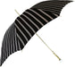 Elegant Black and Light Grey Striped Umbrella with Timeless Charm