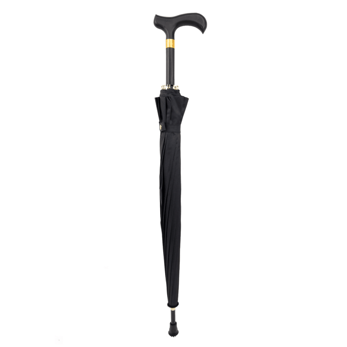 Elegant Black Automatic Windproof Walking Cane Umbrella