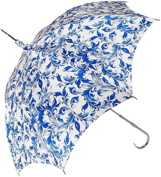 Elegant Blue and White Parasol - Stylish Sun Umbrella with Sophisticated Design