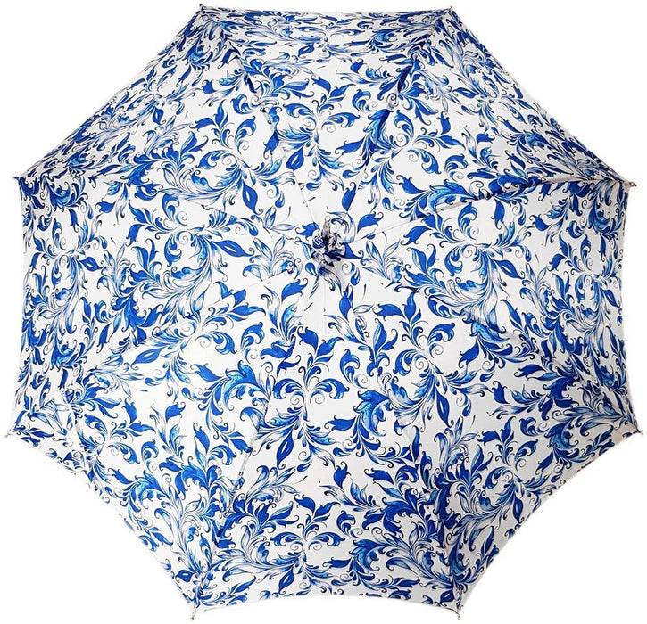 Elegant Blue and White Parasol - Stylish Sun Umbrella with Sophisticated Design