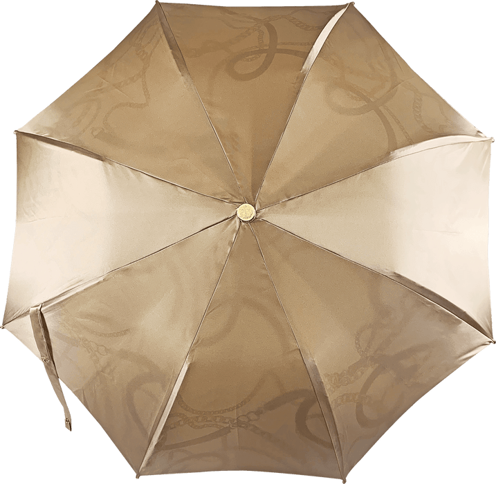 Elegant Cream Umbrella with Enameled Dog Handle