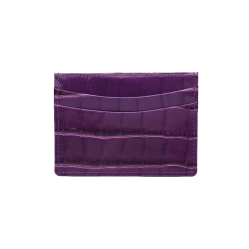 Elegant Dark Magenta Card Holder Italian Leather