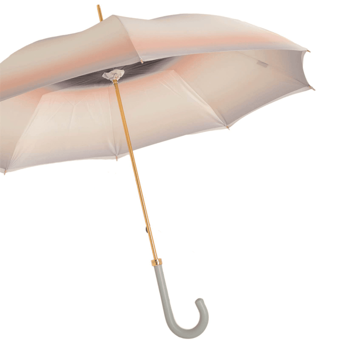 Elegant Design Grey Ombre Umbrella with Leather Handle