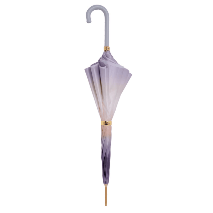 Elegant Design Grey Ombre Umbrella with Leather Handle