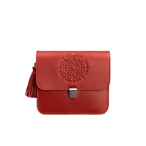 Trendy embossed leather crossbody bag