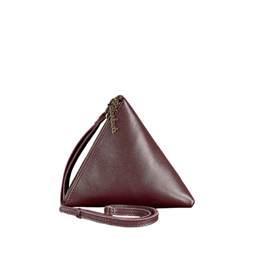 Elegant Pyramid-Shaped Women's Leather Cosmetic Bag