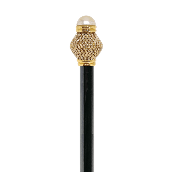 Elegant Designer Knob with Crystals and Pearl