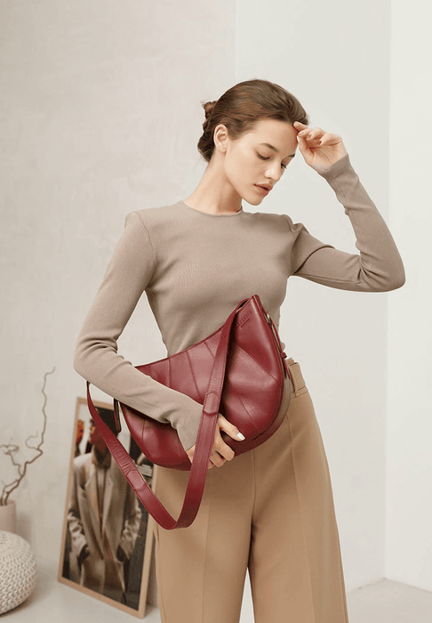 Women's luxury leather shoulder bag