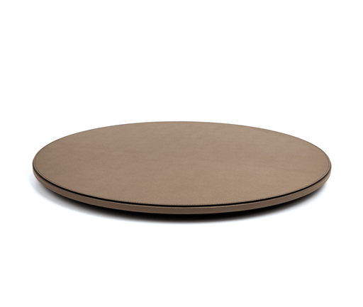 Elegant Designer Revolving Calf Leather Lazy Susan Tray