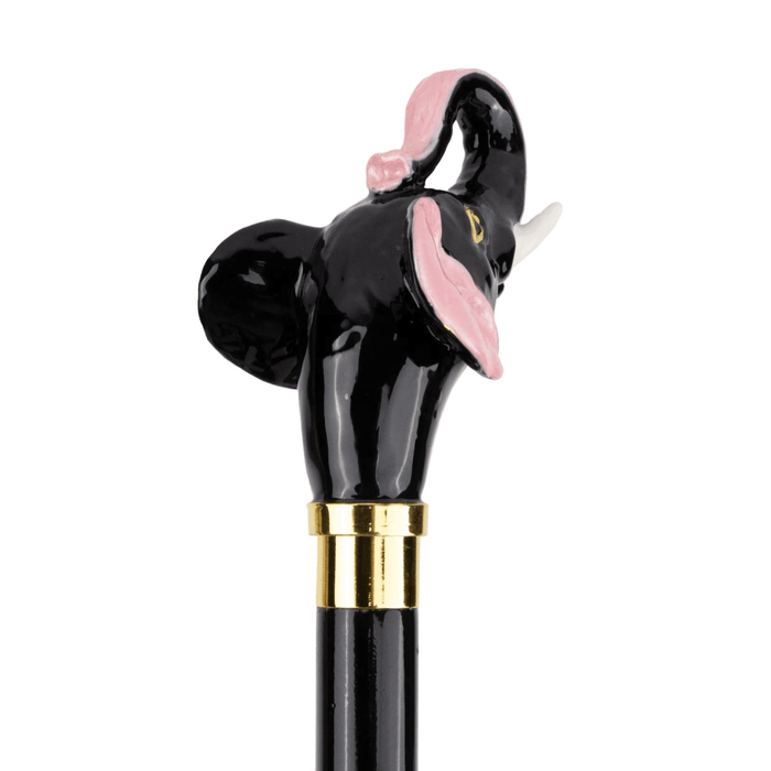 Elegant Elephant Ceramic Head Walking Stick For Women