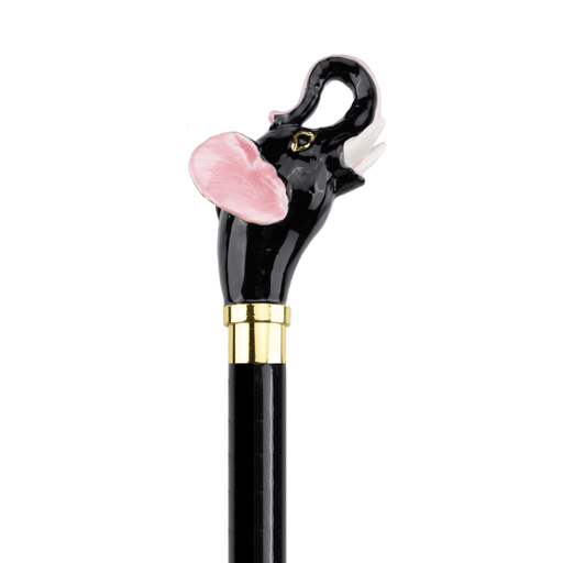 Elegant Elephant Ceramic Head Walking Stick For Women