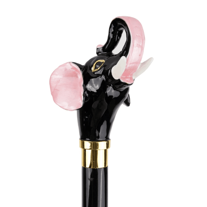 Elegant Elephant Ceramic Head Walking Stick For Women