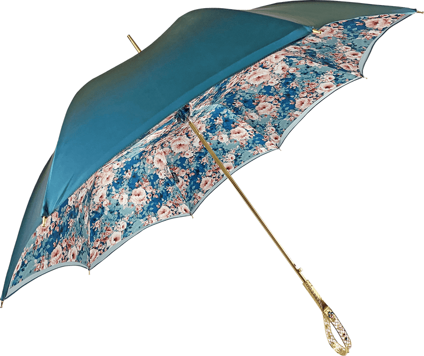 Stylish umbrella adorned with delicate floral motifs