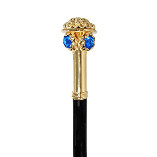 Elegant Flower Handle with Crystals Walking Stick