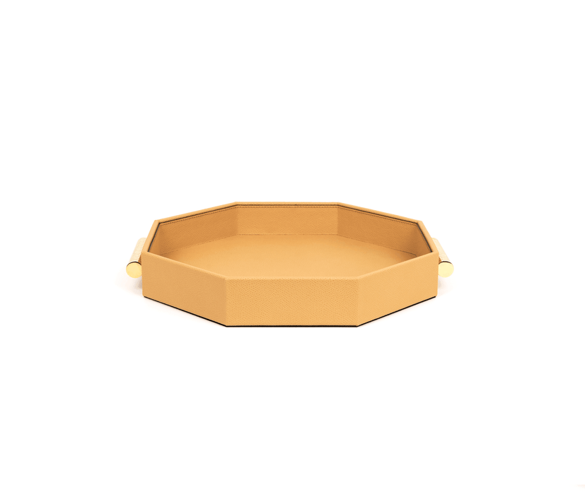 Elegant Genuine Leather Designer Grace Octagonal Tray