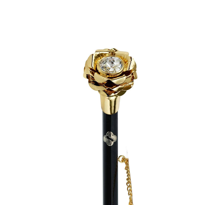 Elegant Golden Rose Handle 24K Gold-Plated Shoehorn