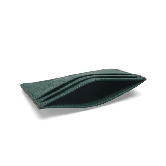 Elegant Green Minimalist Leather Card Holder