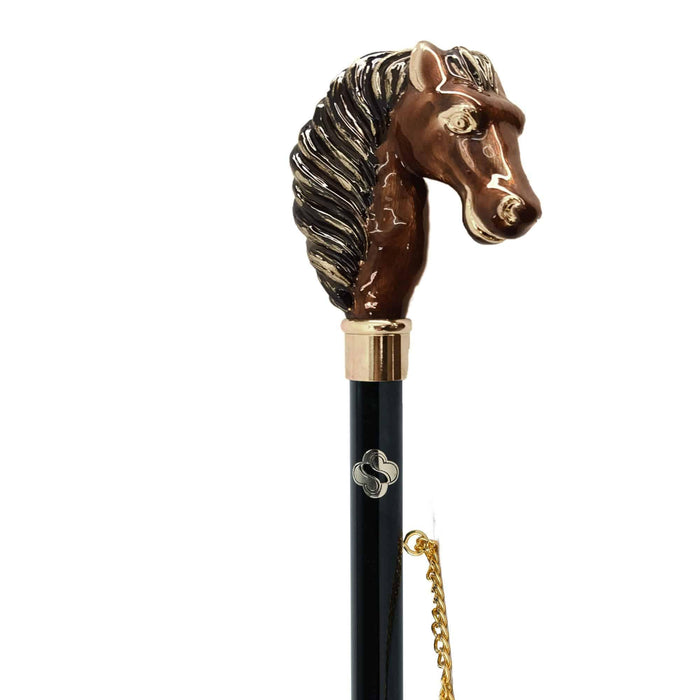 Elegant Hand-Painted 24K Gold-Plated Horse Shoehorn