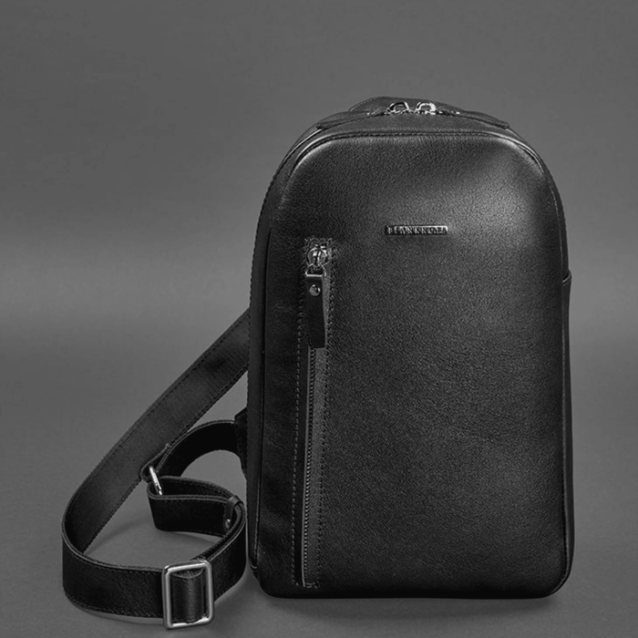 Elegant Handmade Premium Leather Men's One-Shoulder Sling Backpack