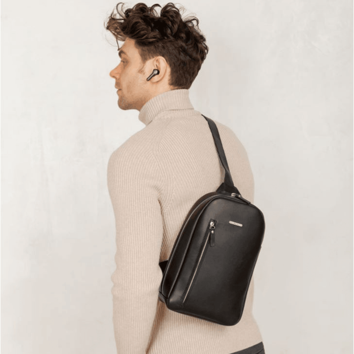 Elegant Handmade Premium Leather Men's One-Shoulder Sling Backpack