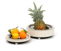 Elegant Leather-Adorned Wooden Structure Zoe Fruit Holder