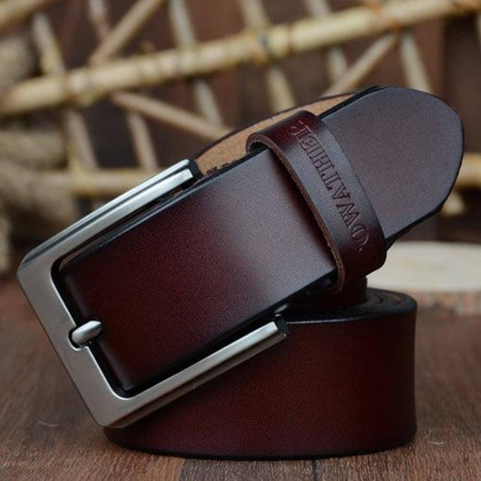 Elegant Men's Casual Leather Belt, Modern Goga Model - Artynov | Unique Handmade Accessories