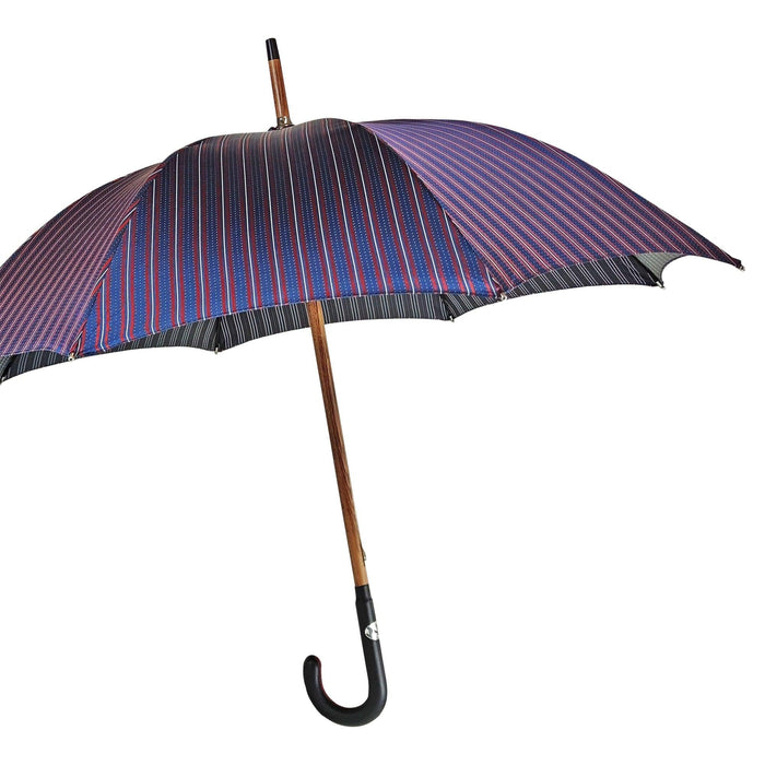 Elegant Men's umbrella with black leather handle - Artynov | Unique Handmade Accessories