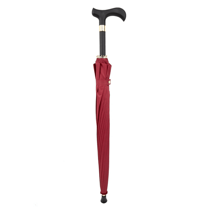 Elegant Red Automatic Windproof Walking Cane Umbrella