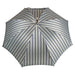 Elegant Striped Umbrella with Flamed Natural Beech Wood Handle