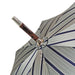 Elegant Striped Umbrella - Flamed Natural beech Wood-Handle - Artynov | Unique Handmade Accessories