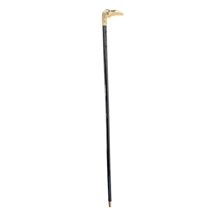 Elegant Toucan 24K Gold-plated Walking Stick