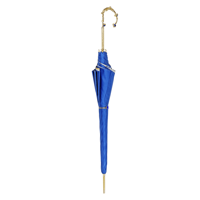 Elegant blue double canopy umbrella