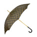 Elegant Umbrella with Leather Handle with Gold Skull