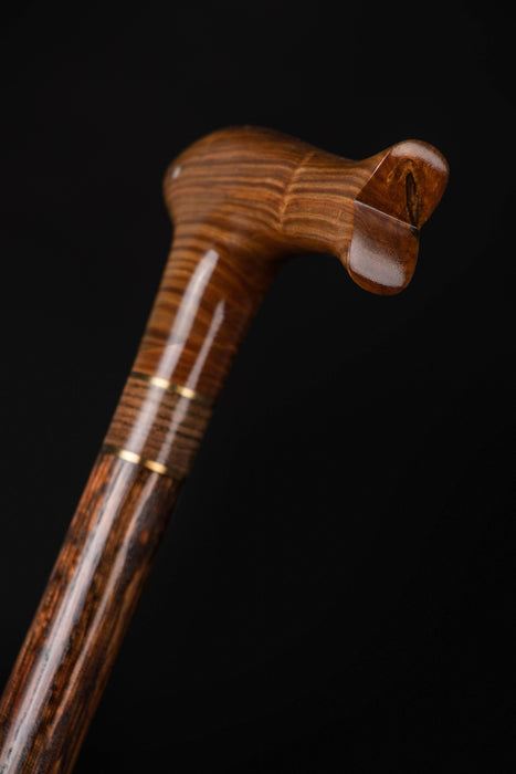 Elegant Walking Cane - Hand Carved Fish Design Art