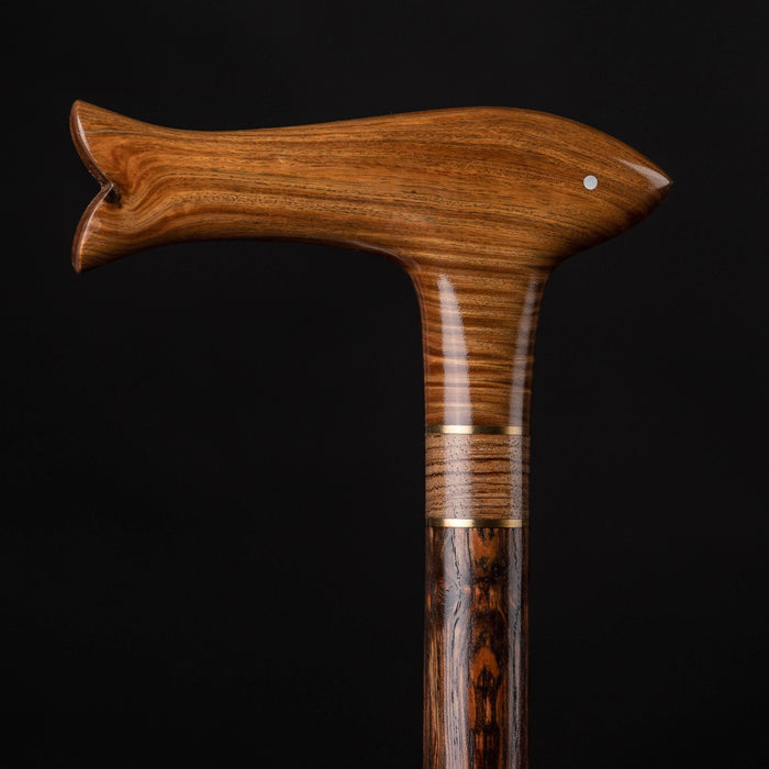 Elegant Walking Cane - Hand Carved Fish Design Art