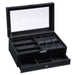 Elegant Watch Case in Black Crocodile Leather with 6 Slots