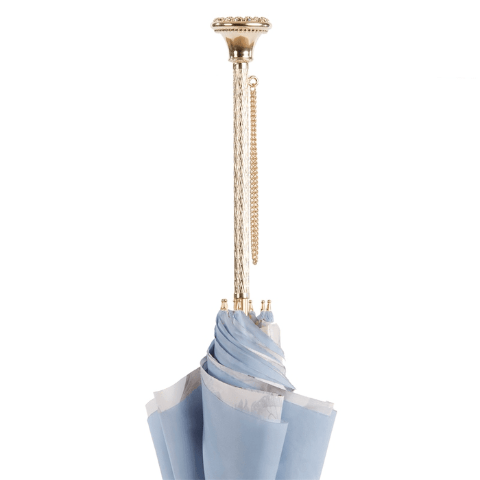 Elegant Women Unique Light Blue Umbrella with Butterflies Interior